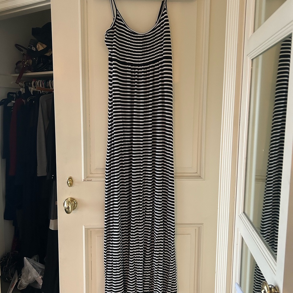 Calvin Klein Black and White Sleeveless Sundress